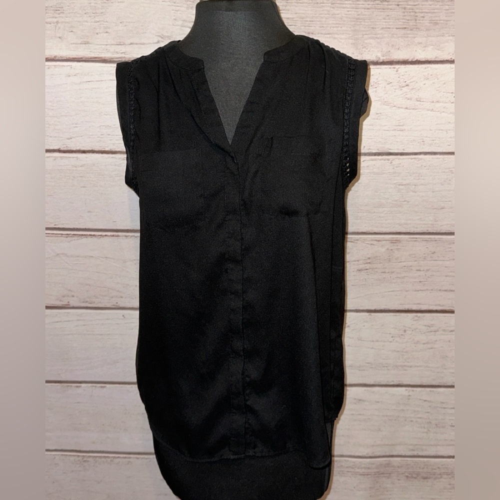Ann Taylor Women's Black Sleeveless Top Petite Sm., Office, Church, Lightweight